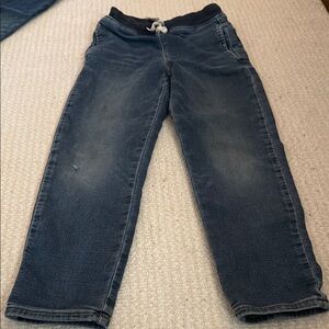 J Crew Crewcuts Kids Blue Denim Pants elastic waist/ drawstring